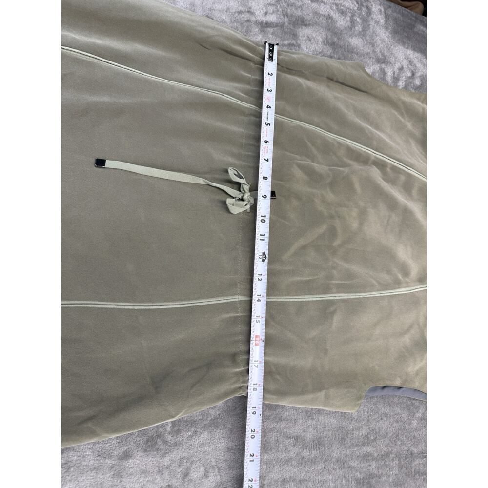 Lafayette 148 Silk Drawstring Waist Dress Petite XL Green Shift Minimalist - Picture 11 of 15